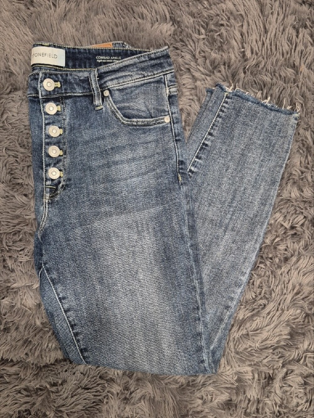 👖STONEFIELD Button-Fly Skinny Jeans in Medium Blue Denim👖30x27 - Picture 3 of 5